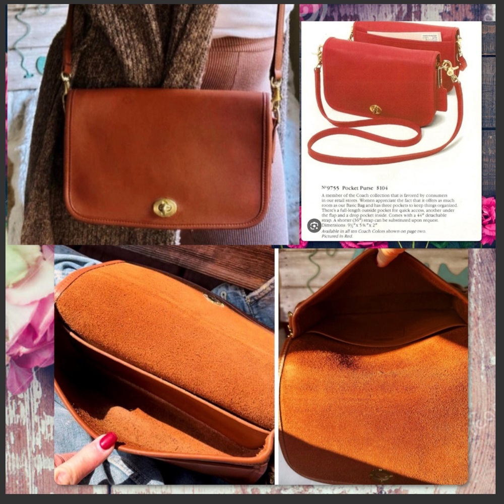 VINTAGE COACH BRITISH TAN CROSSBODY PENNY BAG  9755 - Picture 3 of 17